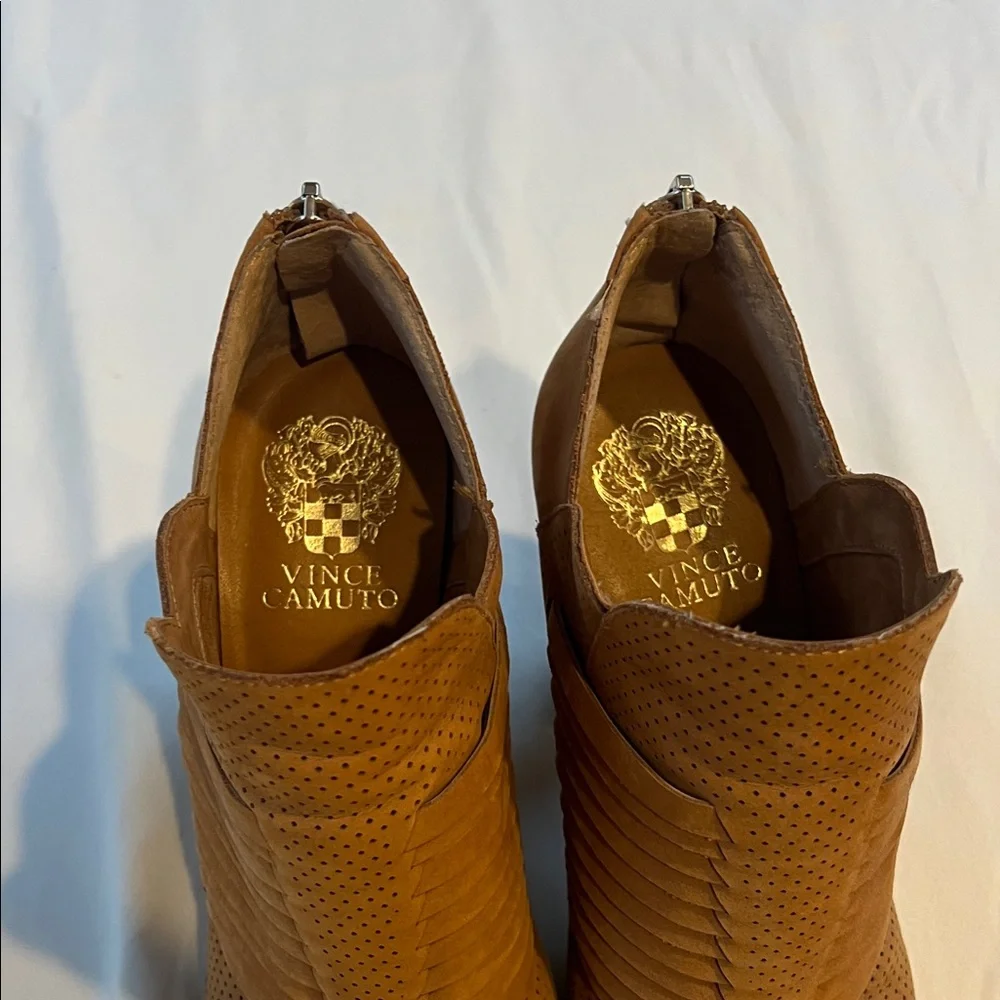 Vince Camuto Tan Perforated Ankle Booties - Picture 10 of 12